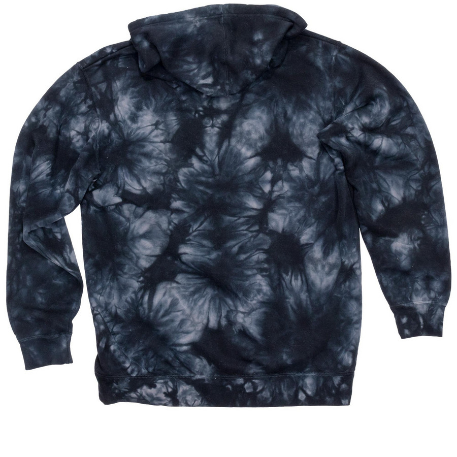 Pride Dog Sports (white text), a Black Tie Dyed Pullover Hoodie (back-view)