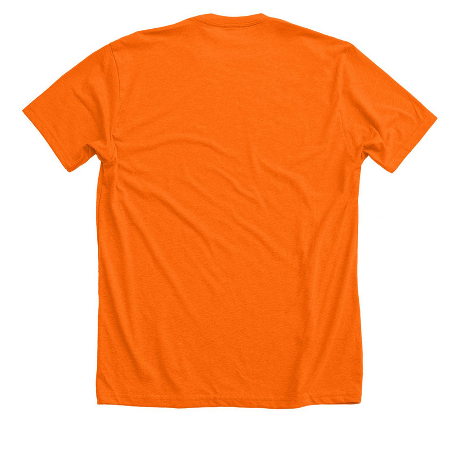 Nose To Tail, a Neon Orange Premium Unisex Tee (back-view)
