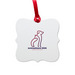 AnimalHack Ornaments, a White Aluminum Square Ornament