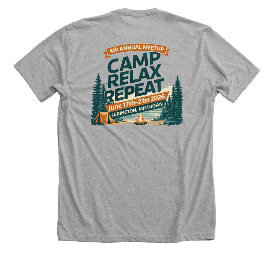 4th Annual Meetup shirts, a Athletic Heather Premium Unisex Tee (back-view)