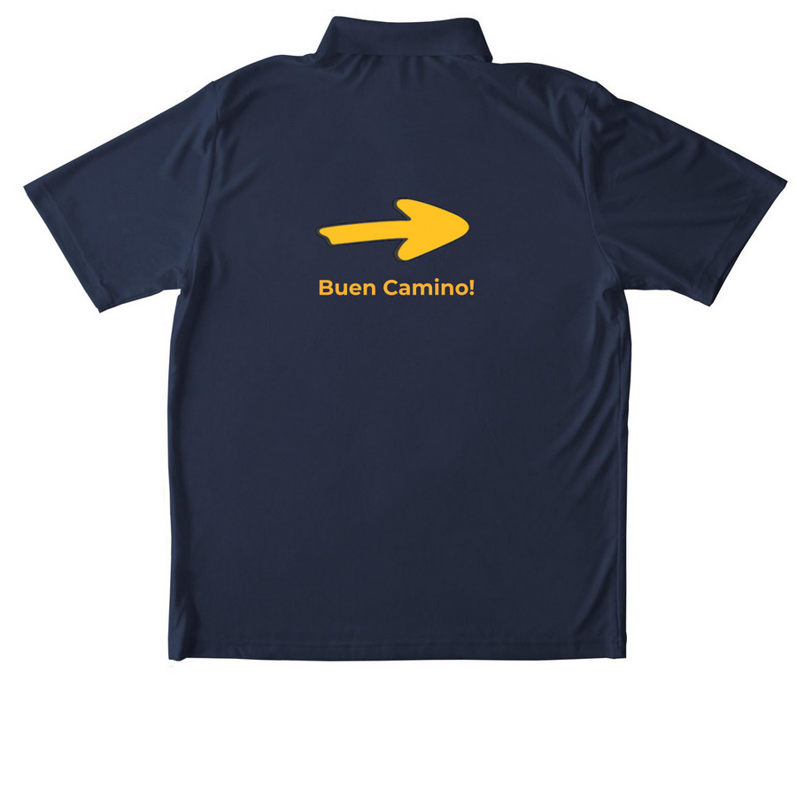 Performance Tops, a True Navy Unisex Performance Polo (back-view)