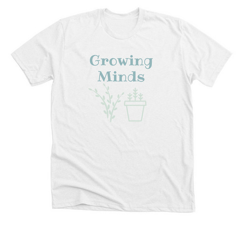 Growing Minds - Teacher Tee, a Solid White Blend Premium Unisex Tee