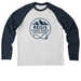 RSNA Logo, a Rebel Blue/ Bright White Allmade Eco Triblend Colorblock Raglan Long Sleeve Tee