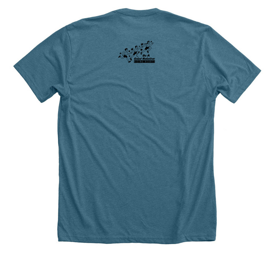 Truthsgiving through Movement, a Heather Deep Teal Premium Unisex Tee (back-view)