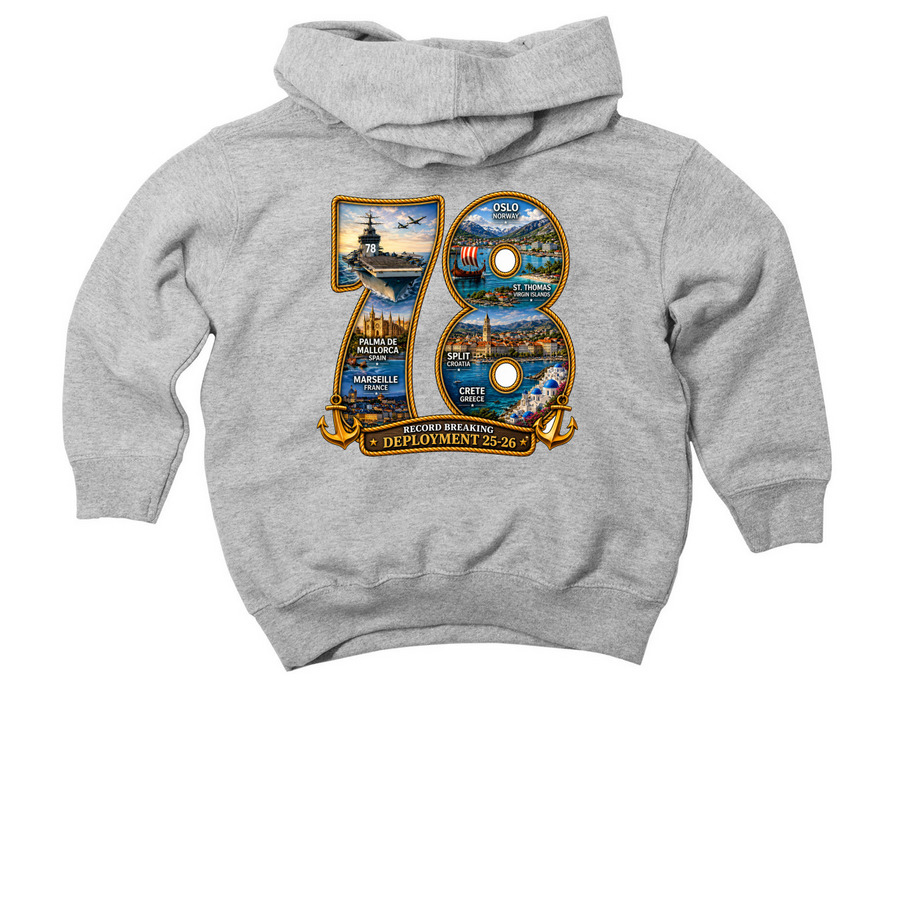 Toddler Anchored Through Deployment 25-26&nbsp;, a Heather Toddler Pullover Hoodie (back-view)