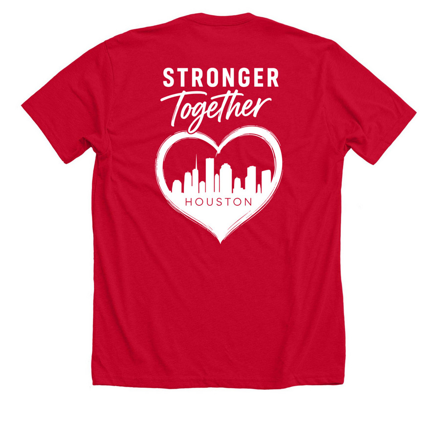 Texas Children's Hospital Heart Center, a Solid Red Blend Premium Unisex Tee (back-view)