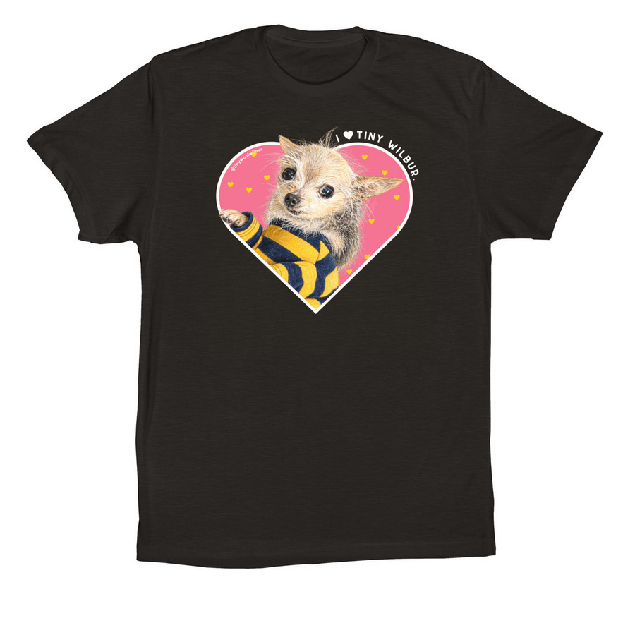 I Heart Tiny Wilbur, a Black Premium Cotton Tee