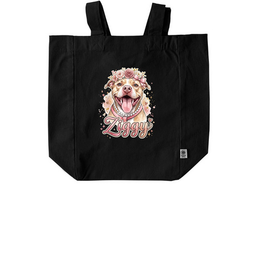 Ziggy, a Black Recycled Cotton Tote Bag