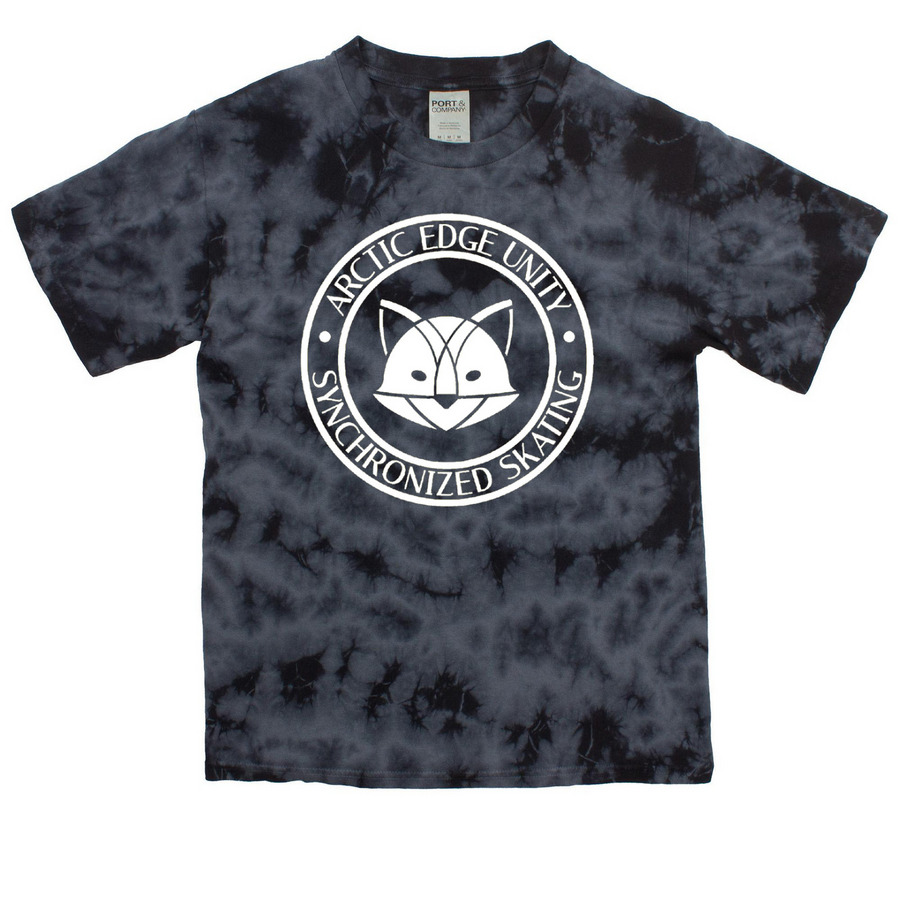 AEU Youth Crystal Tie Dye Logo Tee, a Black Youth Crystal Tie Dye Tee