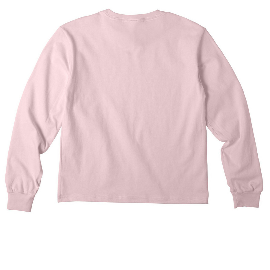 Youth Cheerleader&nbsp;, a Soft Pink Youth Heavyweight Long Sleeve Tee (back-view)