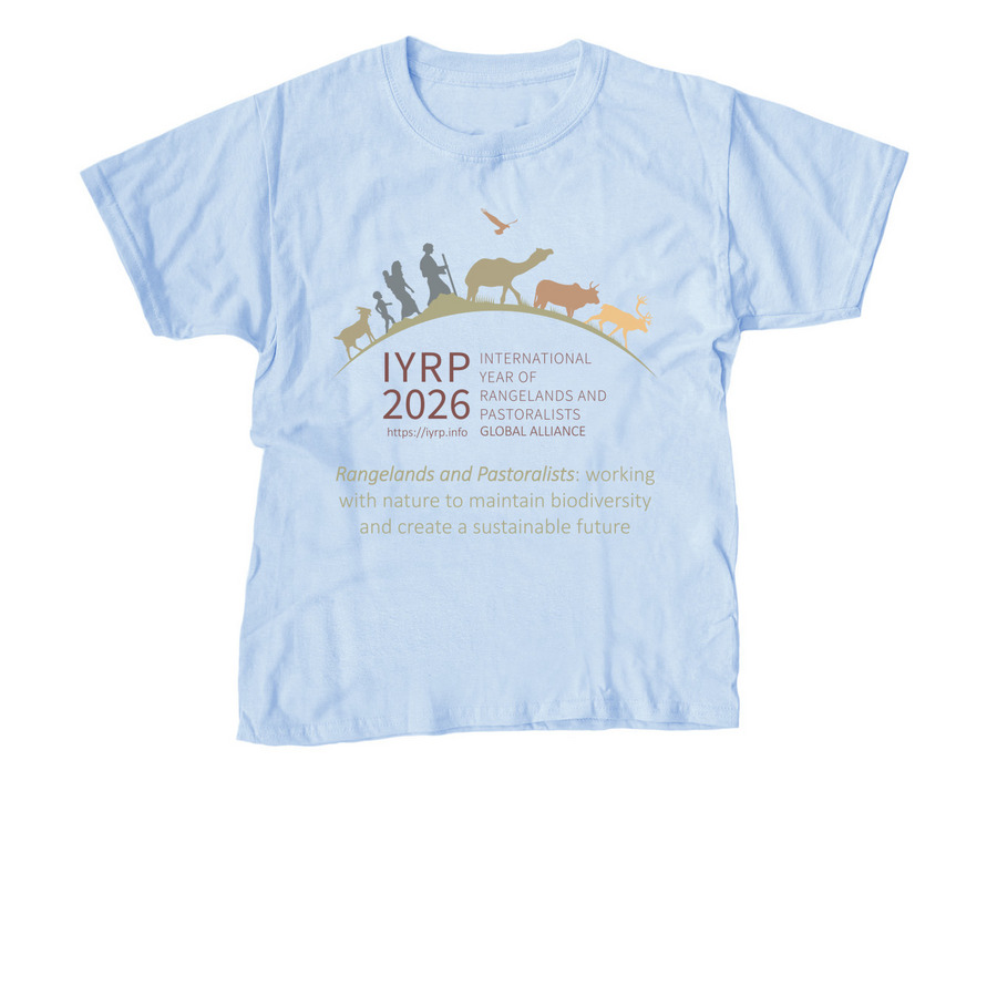 Supporting Rangelands & Pastoralists!, a Light Blue Youth Unisex Tee