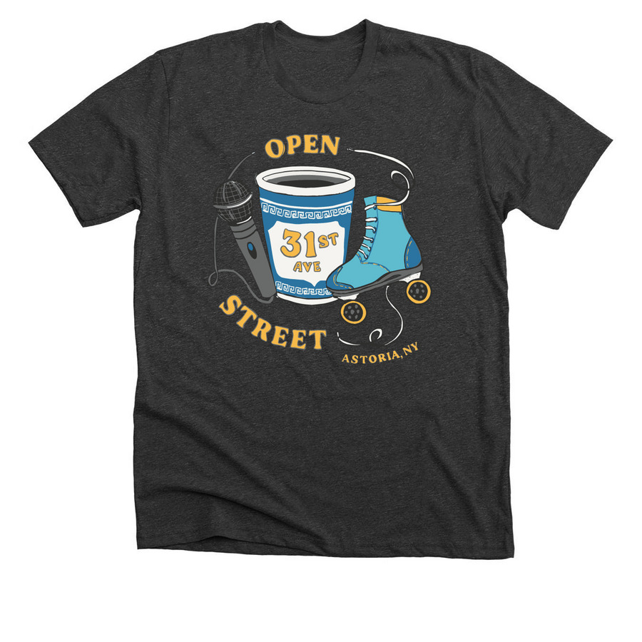 31st Ave Open Street T-Shirts!, a Dark Grey Heather Premium Unisex Tee