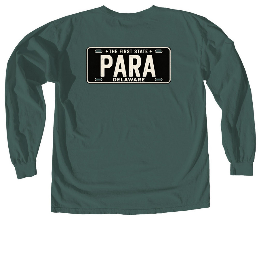 BW Tag Para, a Blue Spruce Comfort Colors Long Sleeve Tee (back-view)