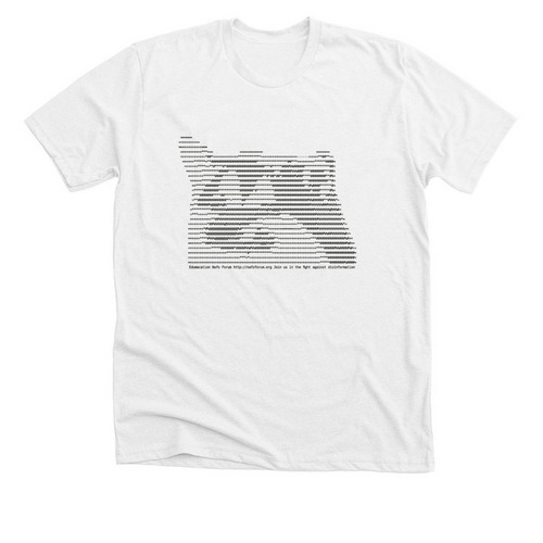 NAFO ASCII: Old-School Art, New-School Fight!, a Solid White Blend Premium Unisex Tee