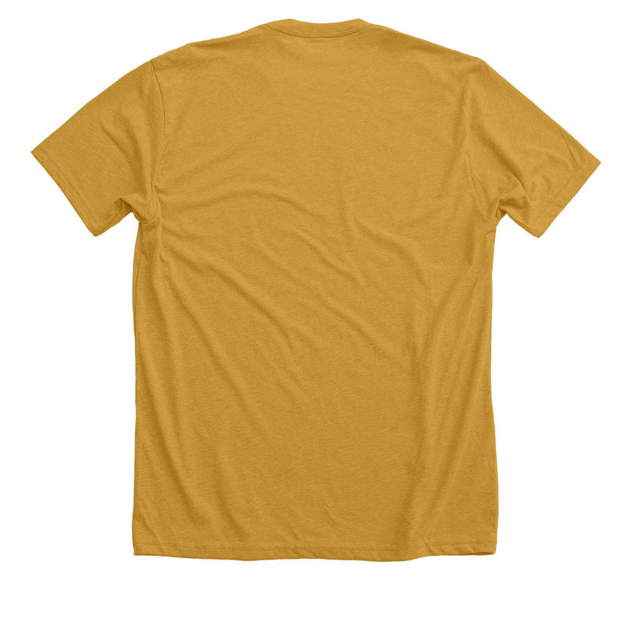 Bah?a Verde BVGB Classic Green, a Heather Mustard Premium Unisex Tee (back-view)