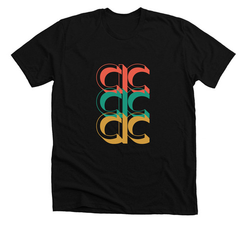 Colorful CIC Shirt Design, a Solid Black Blend Premium Unisex Tee