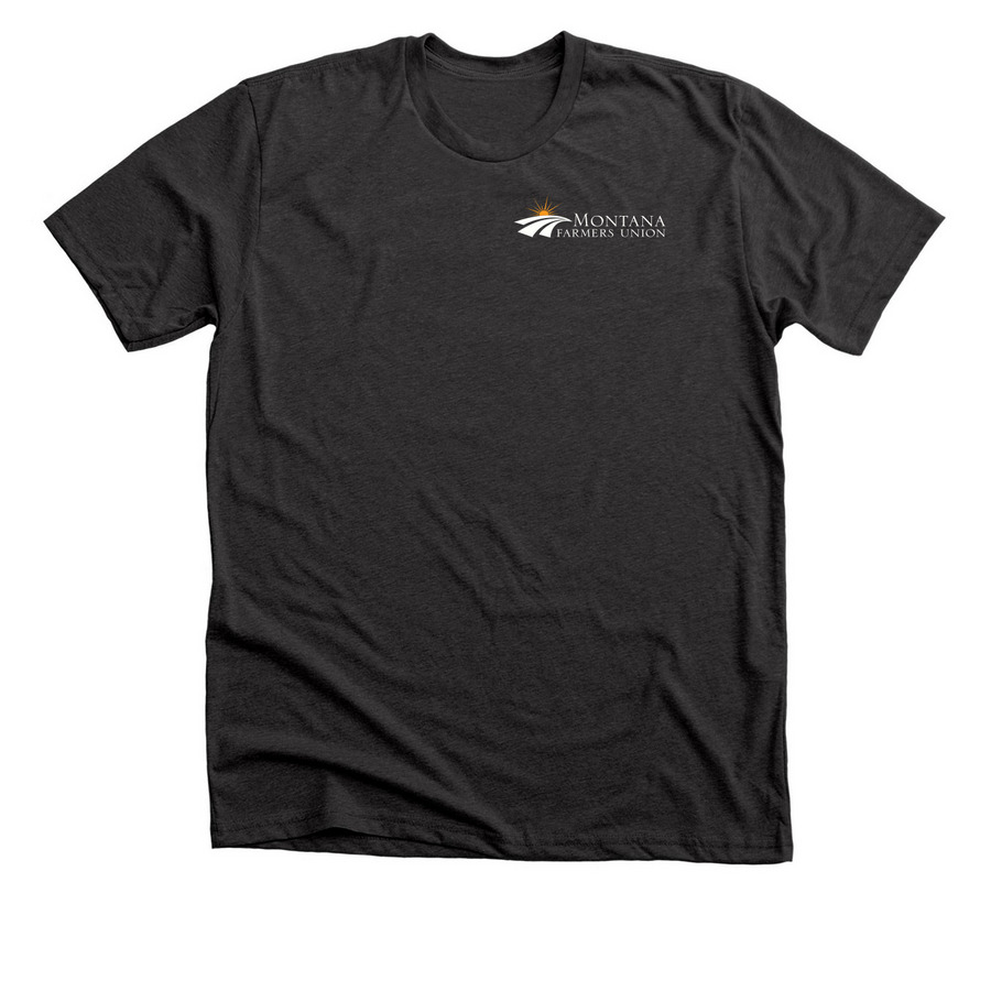 Montana Farmers Union Member, a Dark Grey Heather Premium Unisex Tee