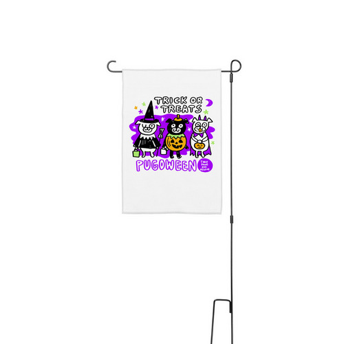 PugOween Fundraiser&nbsp;, a White 12" x 18" Yard Flag with Stake