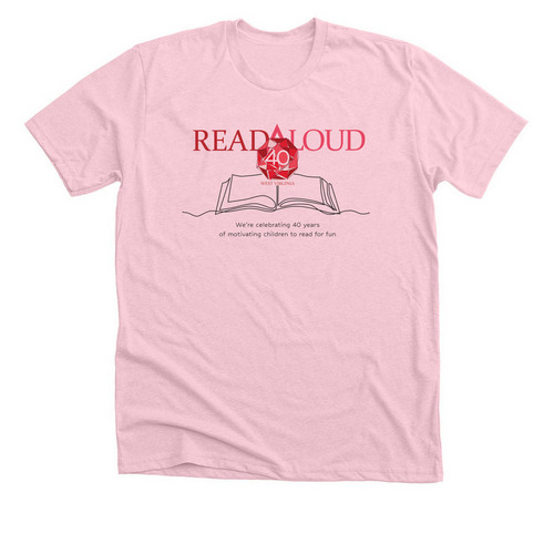 Read Aloud West Virginia, a Heather Pink Premium Unisex Tee