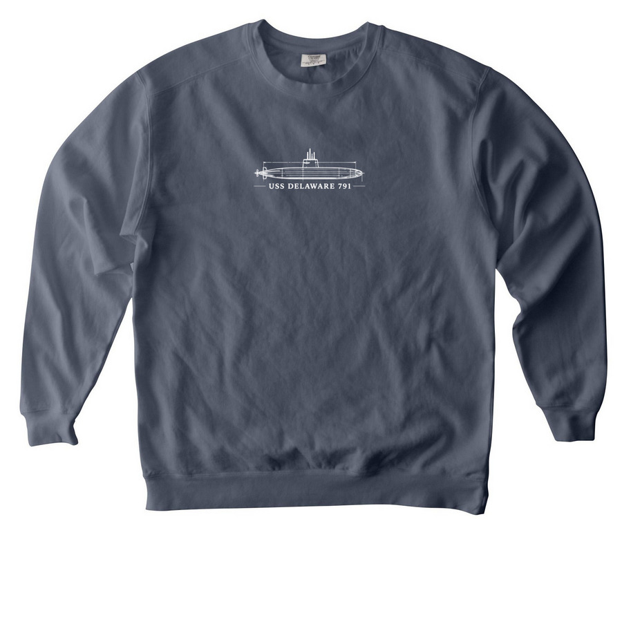 Virginia Class Submarine (791), a Denim Comfort Colors Crewneck Sweatshirt