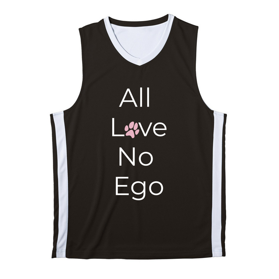 All Love No Ego, a Black/ White Reversible Basketball Jersey