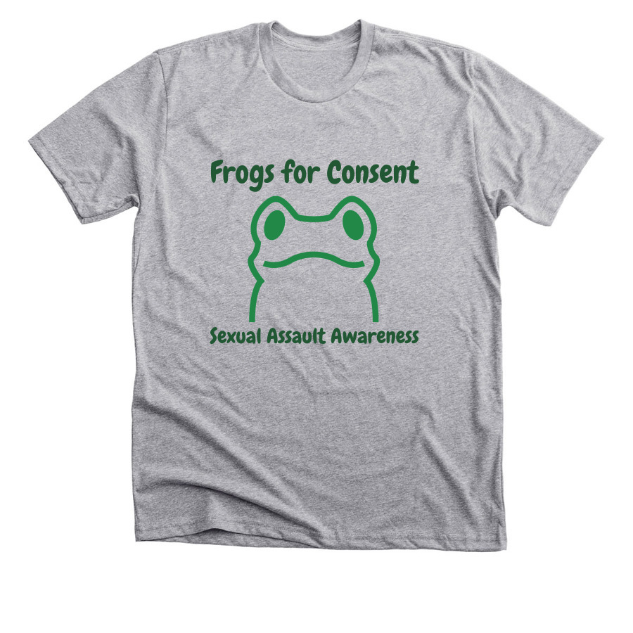Frogs 4 Consent, a Athletic Heather Premium Unisex Tee