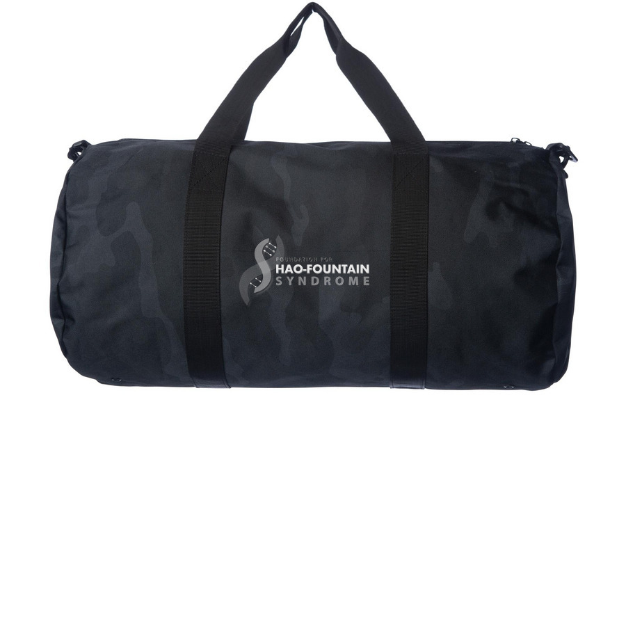 Hao-Fountain Syndrome Logo Duffel Bag, a Black Camo Day Tripper Duffel Bag