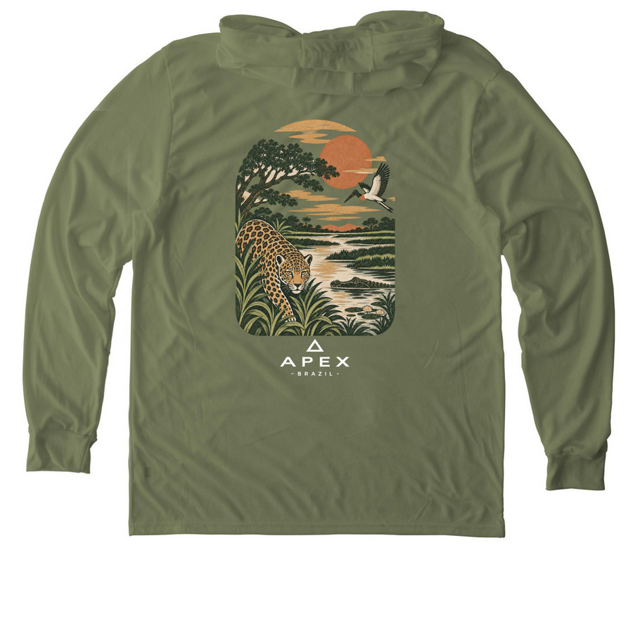 Apex Safari Co Shirts, a Olive You Green Allmade Eco Triblend Hoodie Tee (back-view)