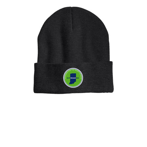 IN Freadom Beanie, a Heather Charcoal Printed Cuffed Beanie