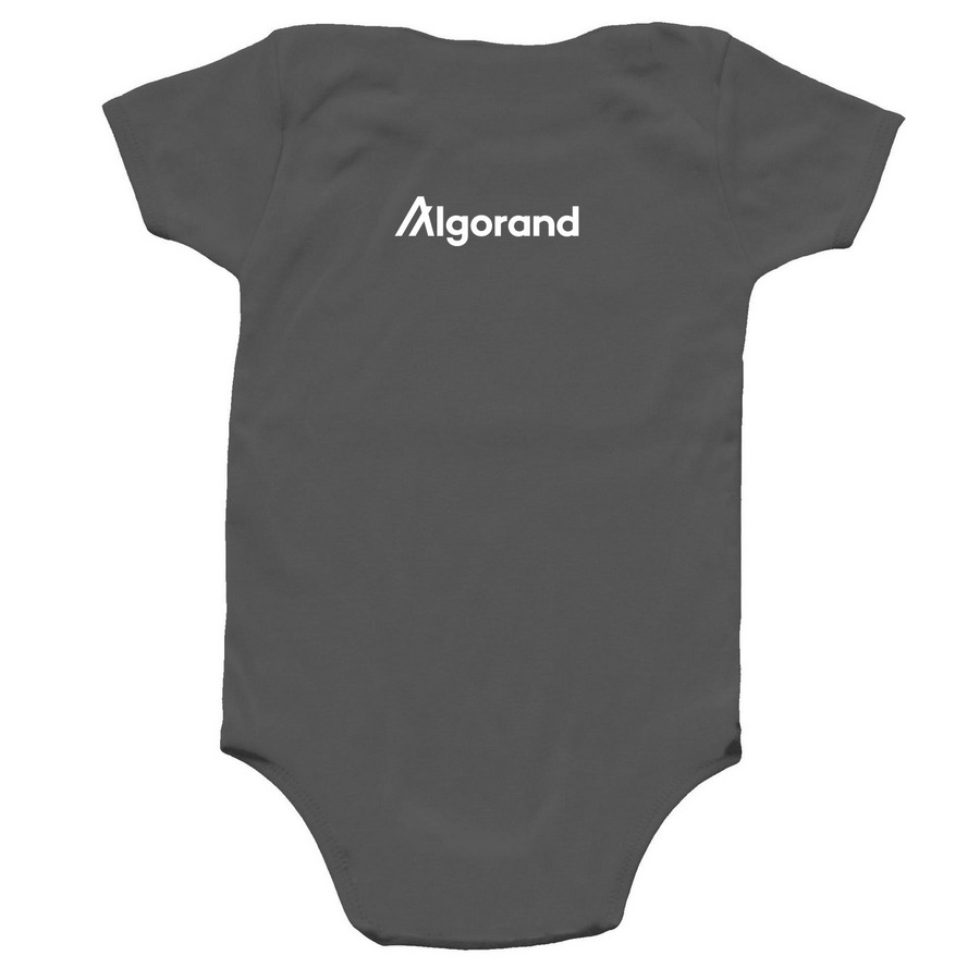 100% uptime baby onesie, a Charcoal Infant Onesie (back-view)