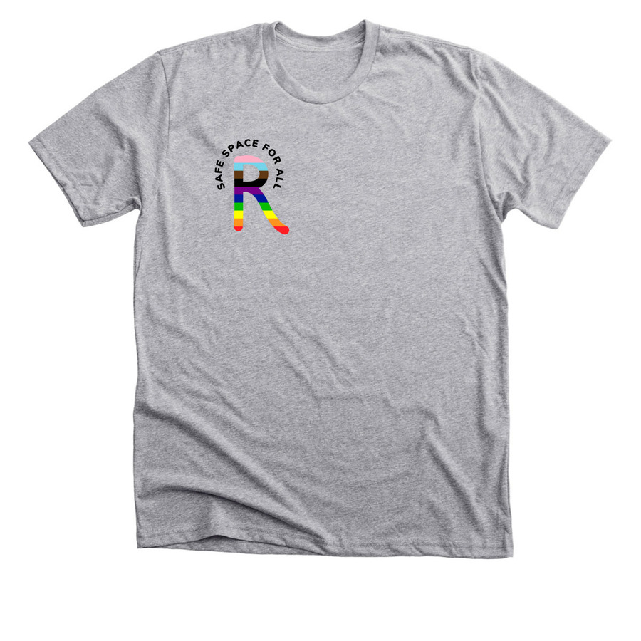 Safe Space for All, a Athletic Heather Premium Unisex Tee