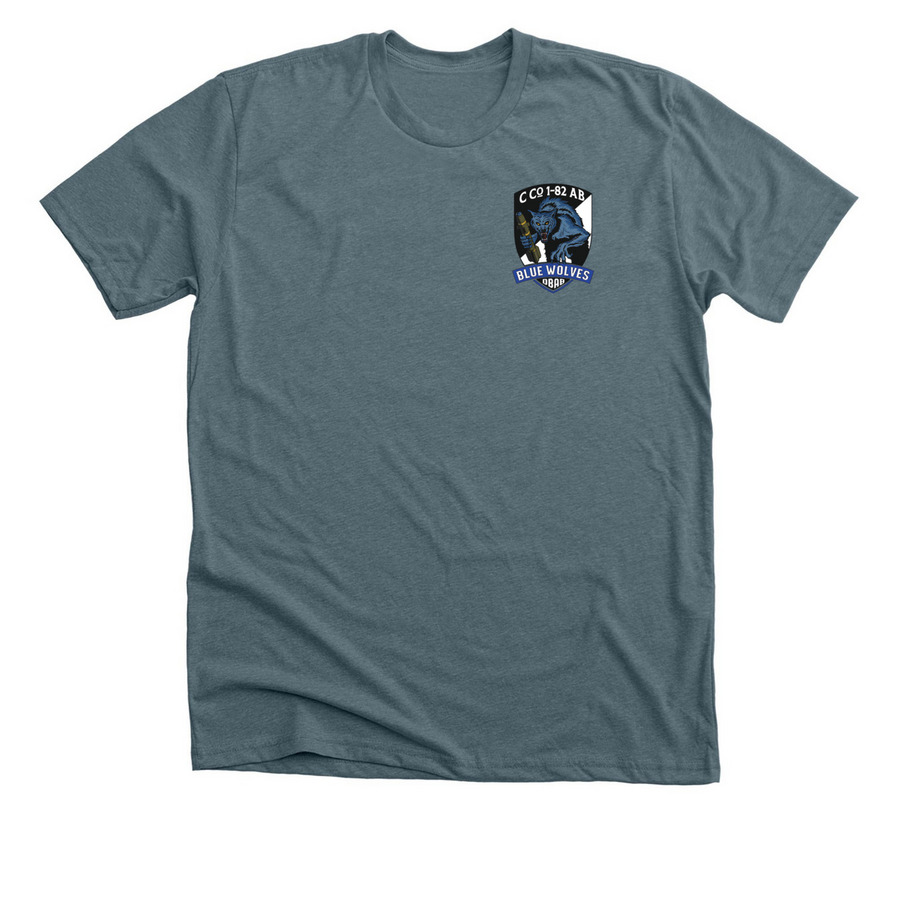 Charlie Company's Life of Warren, a Heather Slate Premium Unisex Tee