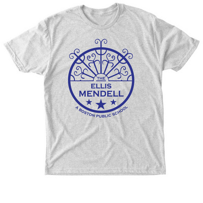 Classic Mendell Logo, a Heather White Triblend Unisex Tee
