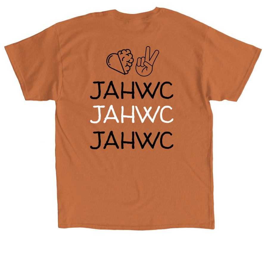 JAHWC - Chalkboard Repeat Mode, a Texas Orange Classic Unisex Tee (back-view)