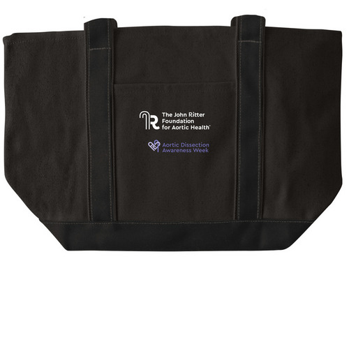 Limited Edition ADAW Tote, a Black/Black Large Two-Tone Canvas Tote Bag