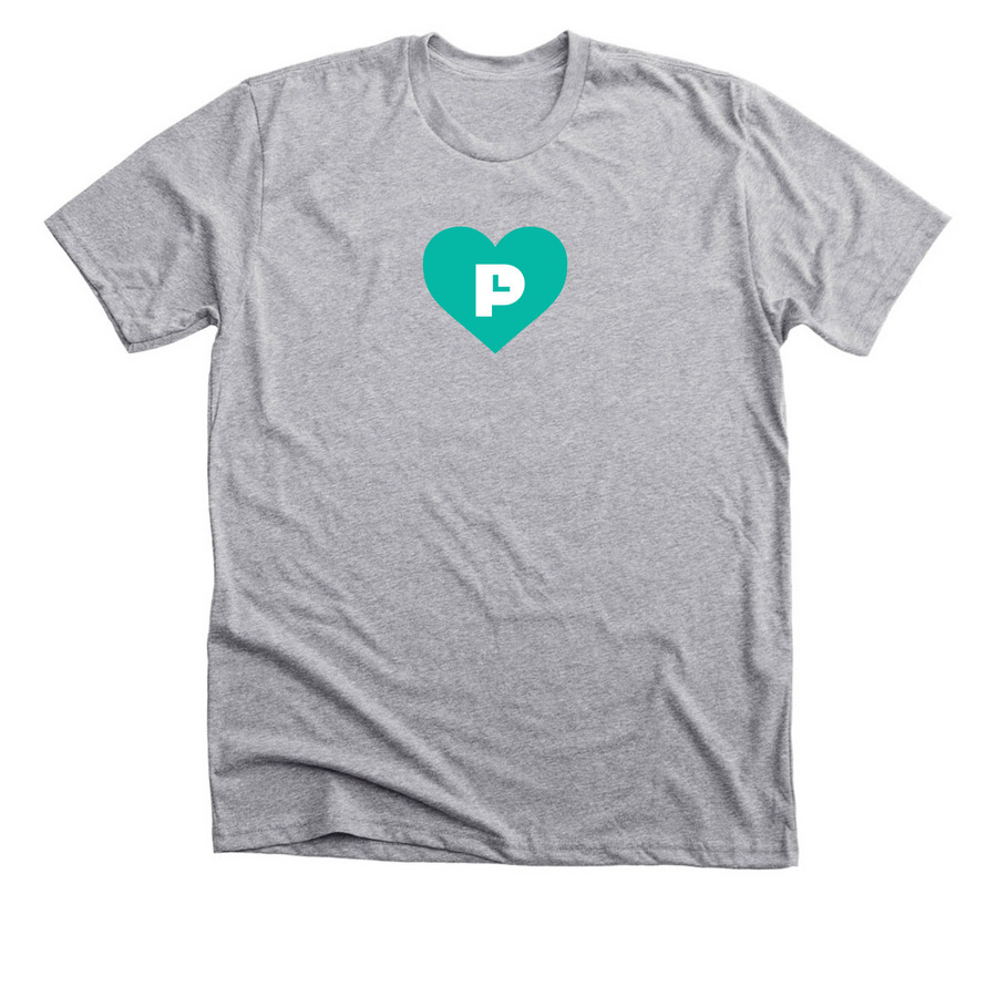 Poudre Libraries Heart - Aqua, a Athletic Heather Premium Unisex Tee