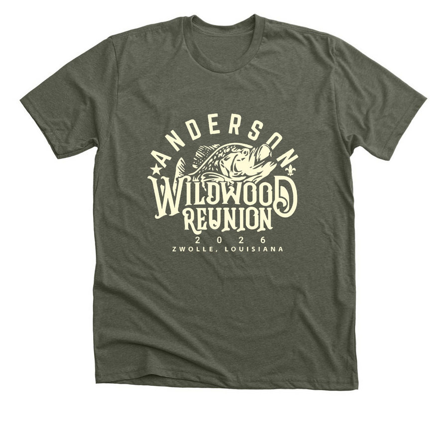 Anderson 2026 Reunion Tee, a Heather Military Green Premium Unisex Tee