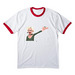 CLIP!, a White/ Red Cotton Ringer Tee
