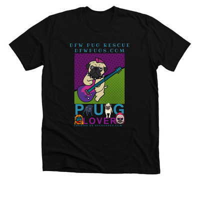 DFW Pug Rescue - Pug Lover&nbsp;, a Solid Black Blend Premium Unisex Tee