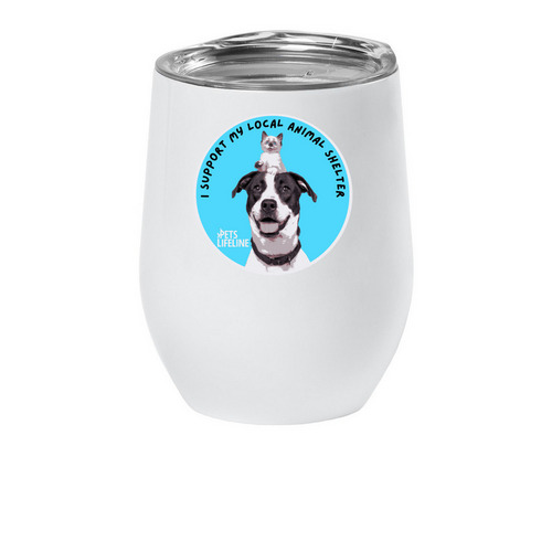 Pets Lifeline Supporter Wine Tumbler, a White Insulated Wine Cup
