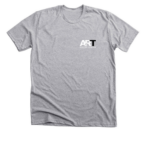 White/Black ART Logo, a Athletic Heather Premium Unisex Tee