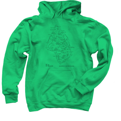 The Children's Map: Adult Hoodies and Tees, a Irish Green Pullover Hoodie