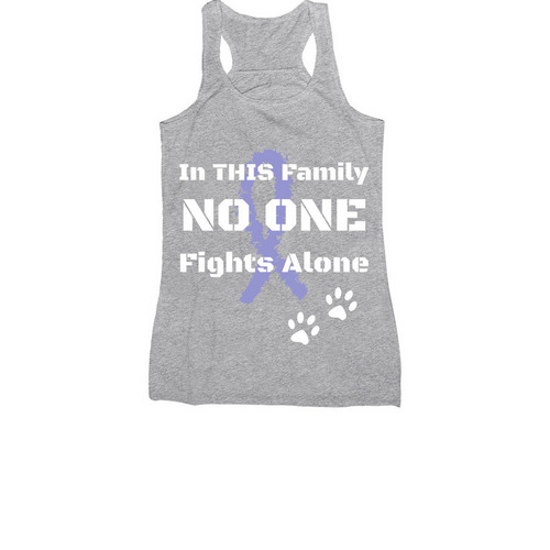 In THIS Family NO ONE Fights Alone, a Athletic Heather Women's Racerback