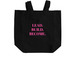 Women in Leadership Initiative bags!, a Black Recycled Cotton Tote Bag (back-view)