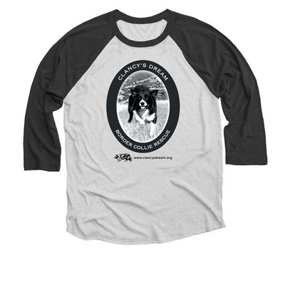 Clancy's Dream 2019, a Black and Heather White 3/4 Sleeve Baseball Tee