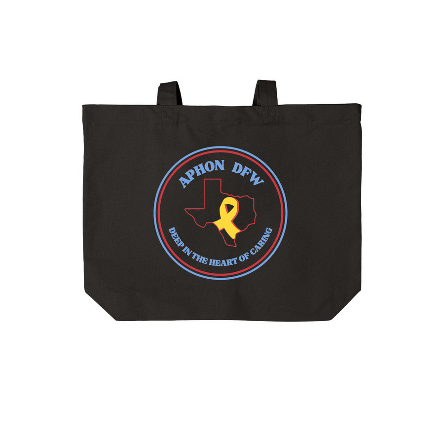 APHON DFW Tote, a Deep Black Cotton Canvas Tote Bag