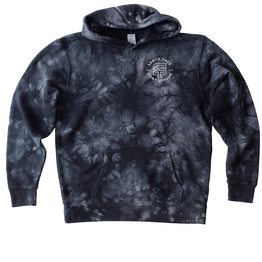 Youth Modern Logo Sweatshirt, a Black Youth Tie Dye Pullover Hoodie