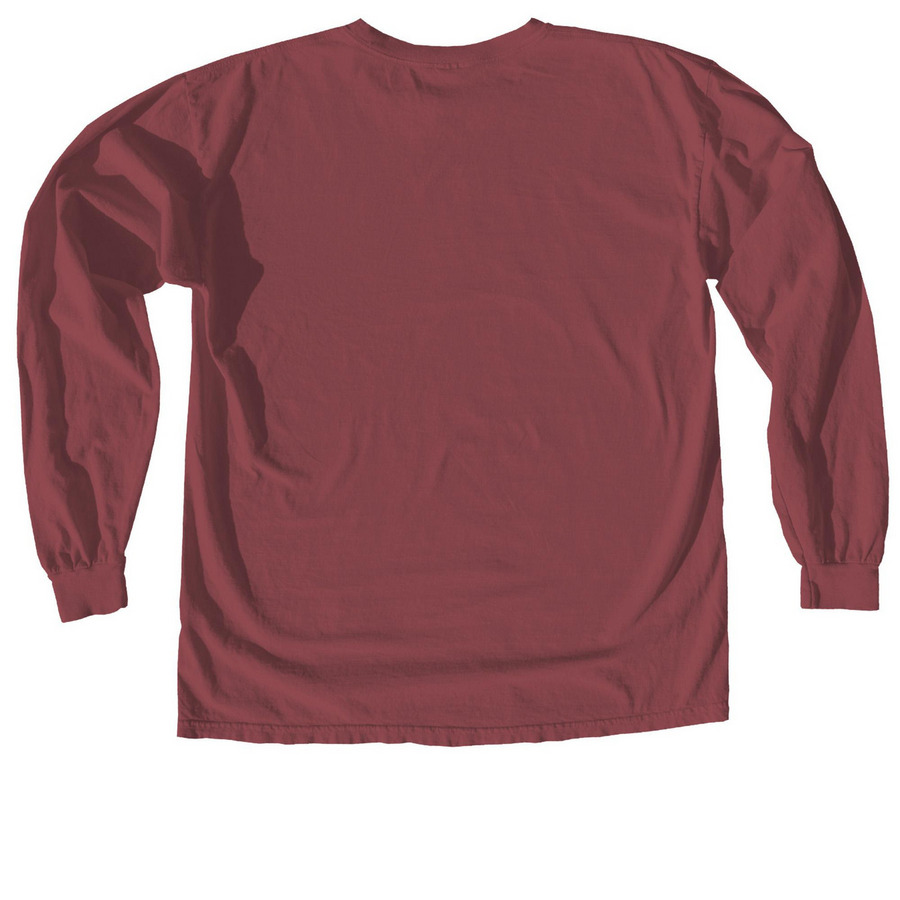 BEAT Wood Frog Shirt (white font), a Brick Comfort Colors Long Sleeve Tee (back-view)