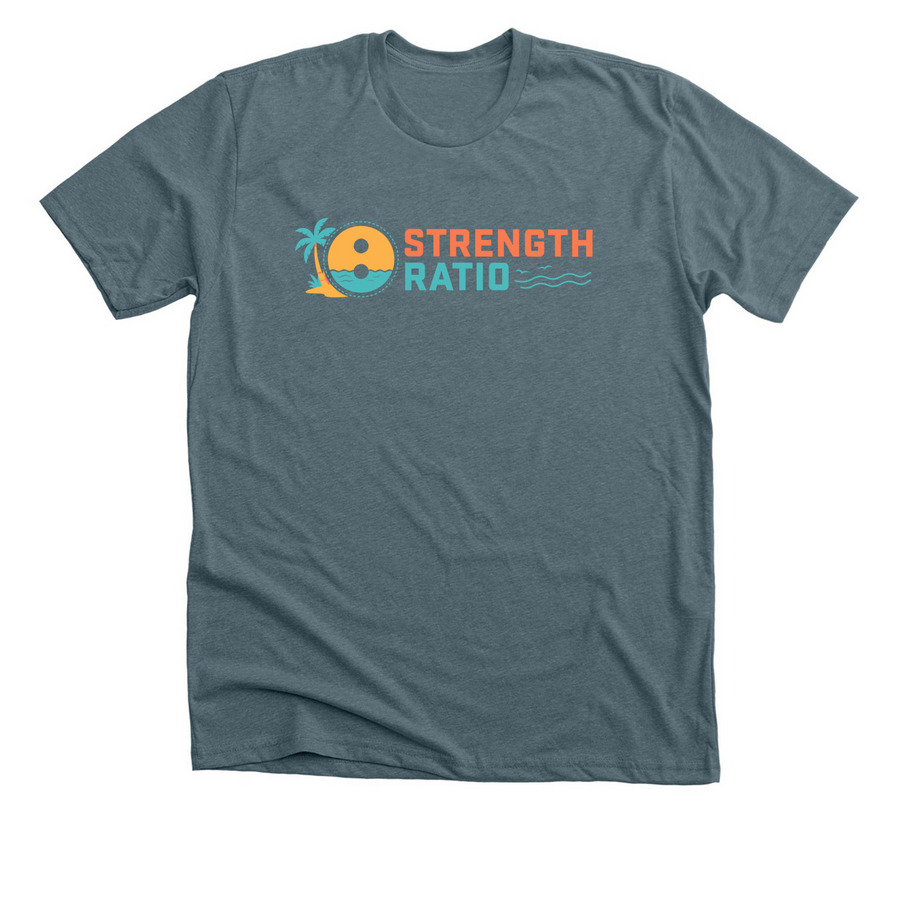 SR Beach Vibes, a Heather Slate Premium Unisex Tee