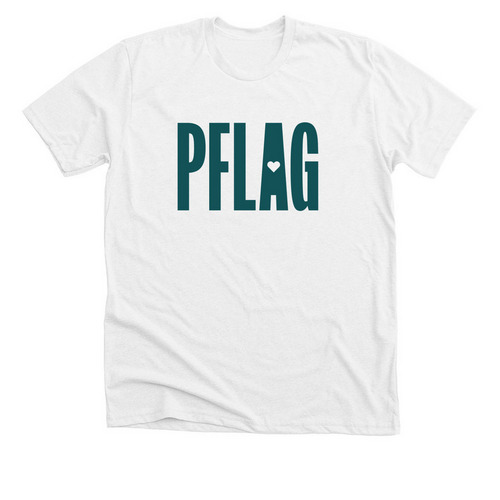 PFLAG Logo, a Solid White Blend Premium Unisex Tee
